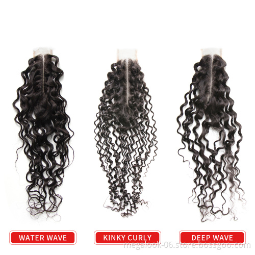 Wholesale Hot Selling Kim K 2x6 Middle Part Indian Human Hair Kinky Curly Wave 2*6 Lace Closure